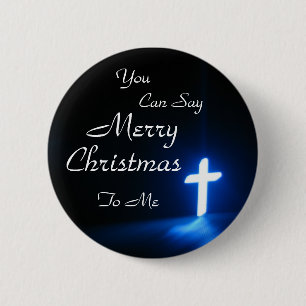 blue-cross-on-at-a-church, You , Can Say, Merry... 2 Inch Round Button