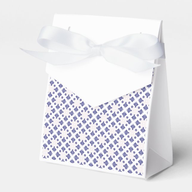 Blue  Cross Pendant Pattern  Favor Box (Front Side)