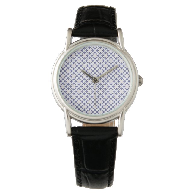 Blue  Cross Pendant Pattern  Watch (Front)