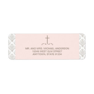 Blue Cross with Damask Pattern