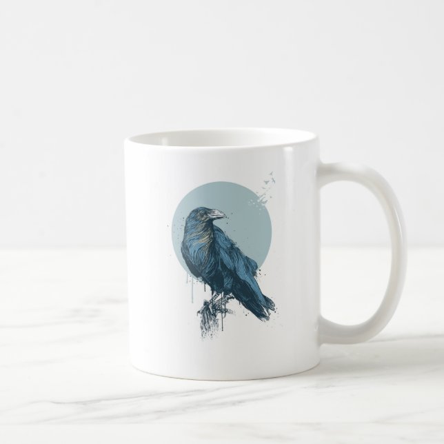 Blue crow coffee mug (Right)