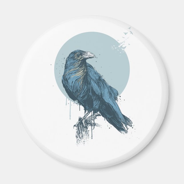 Blue crow magnet (Front)