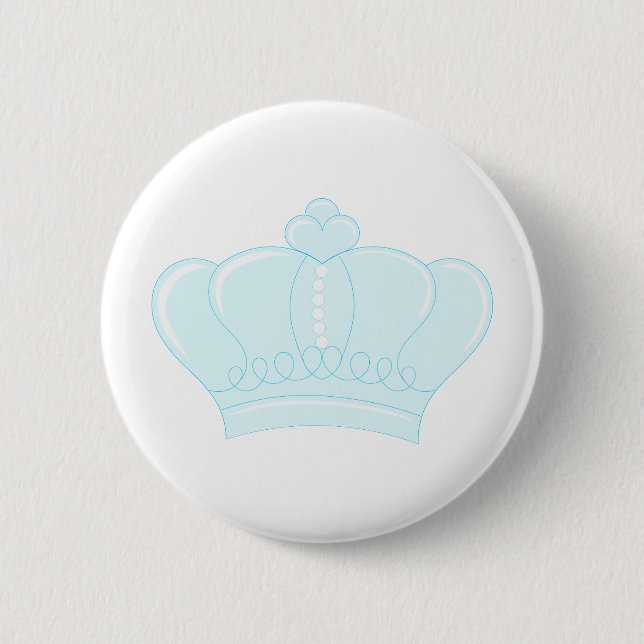 Blue Crown 2 Inch Round Button (Front)