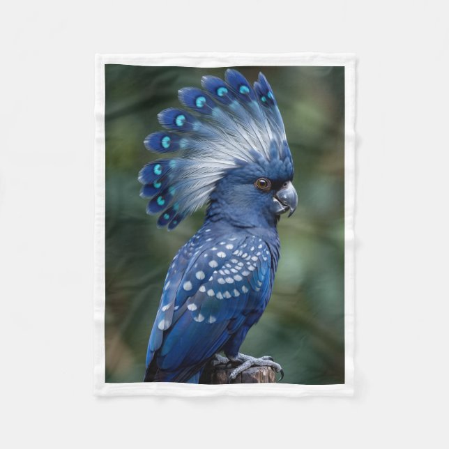 Blue Crowned Exotic Bird Blanket (Front)