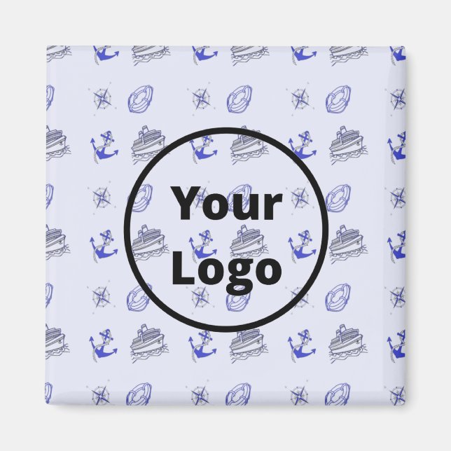 Blue cruise ship business pattern magnet (Front)