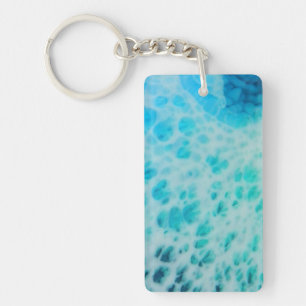 Blue Crush - Abstract Coastal Artwork  Keychain