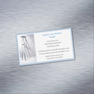Blue Crutches Senior Care Equipment Medical  Magnetic Business Card