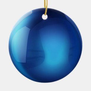 Blue Crystal Ball Ceramic Ornament