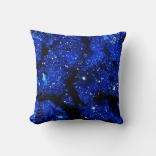 Blue Crystal Geode quartz gemstone  Throw Pillow