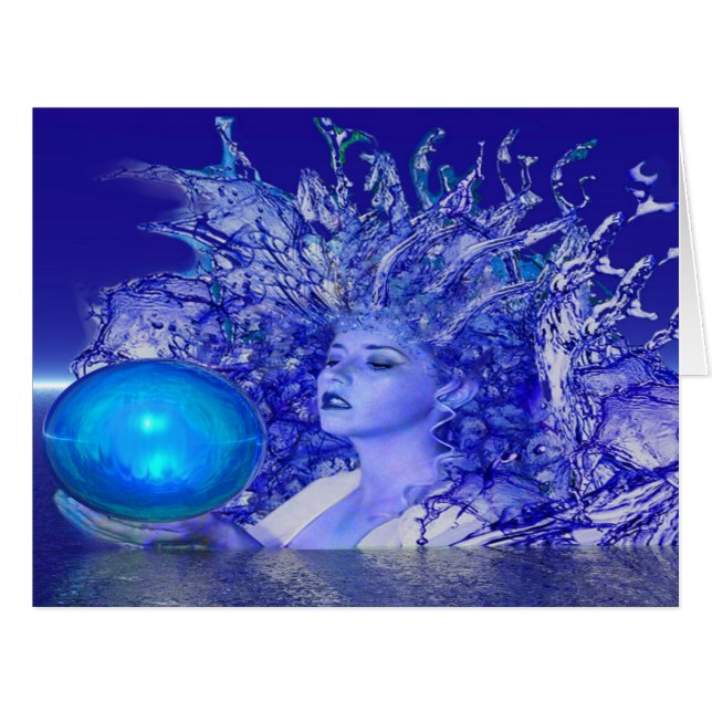 Blue Crystal Greeting Card (Devant horizontal)