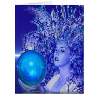 Blue Crystal Greeting Card