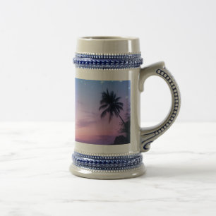 Blue Crystal Heart Galaxy Sticker   Sparkling Trop Beer Stein