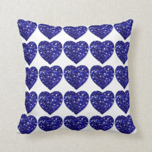 Blue Crystal Hearts Sapphire Anniversary Pillow