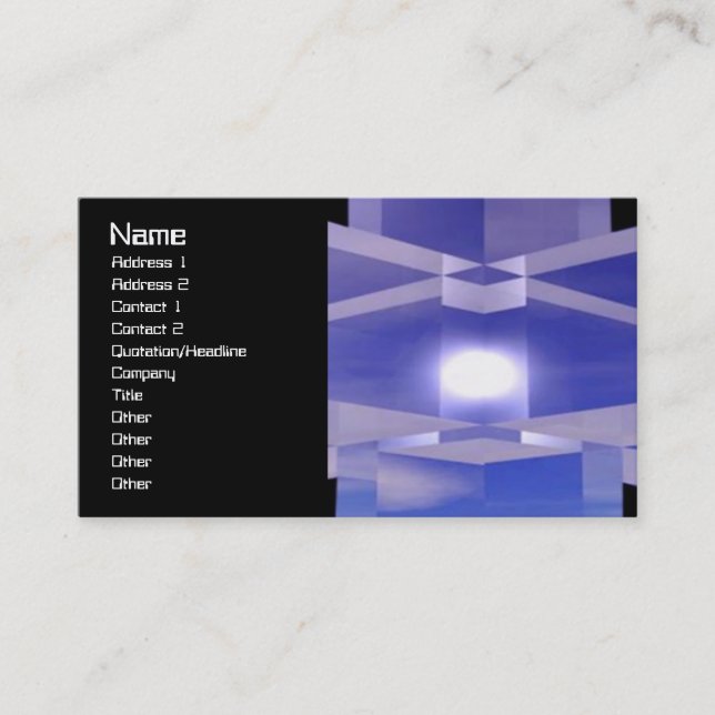 Blue Crystal Light Business Card (Front)