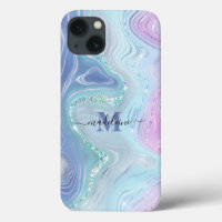 Blue Crystal Marble Iridescent Agate Case-Mate iPh