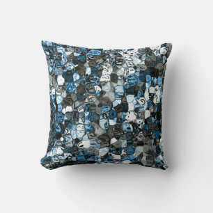 blue crystal / mosaic abstract design throw pillow