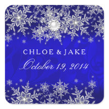 Blue Crystal Pearl Snowflake Silver Wedding