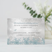 Blue Crystal Snowflake Christmas Party RSVP (Standing Front)