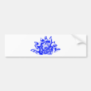 Blue Crystalline Lotus Bumper Sticker