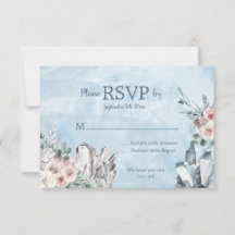 Blue Crystals and Floral RSVP