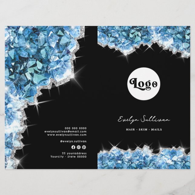 Blue crystals service menu brochure (Front)