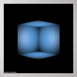 blue cube poster