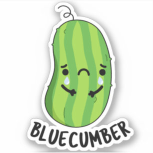 Blue-cumber Funny Sad Veggie Cucumber Pun 