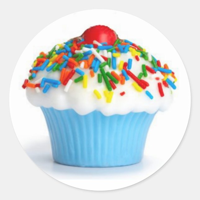 Blue Cupcake Sticker (Front)