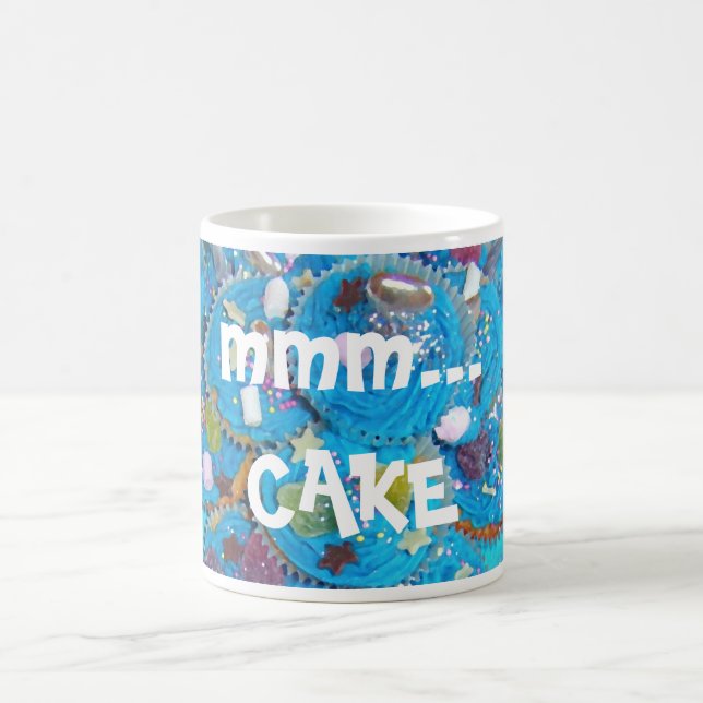 Blue Cupcakes 'mmm....cake' mug (Center)