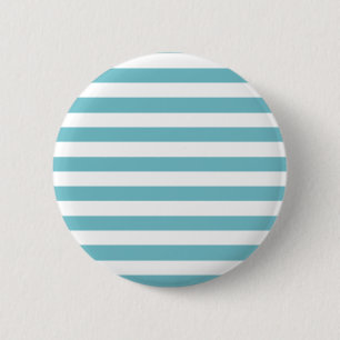 Blue Curacao And White Stripes 2 Inch Round Button