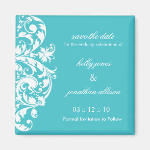 Blue Curacao Save the Date Wedding Magnet
