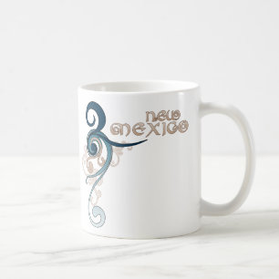 Blue Curly Swirl New Mexico Mug