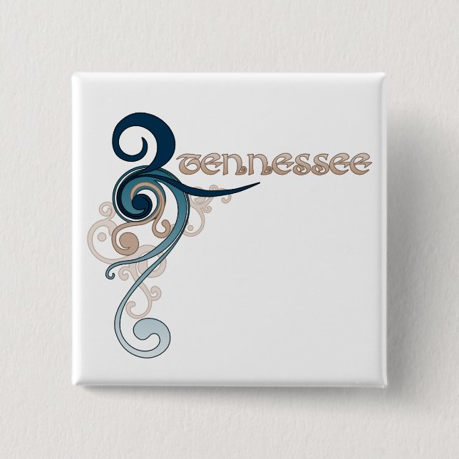 Blue Curly Swirl Tennessee Button (Front)