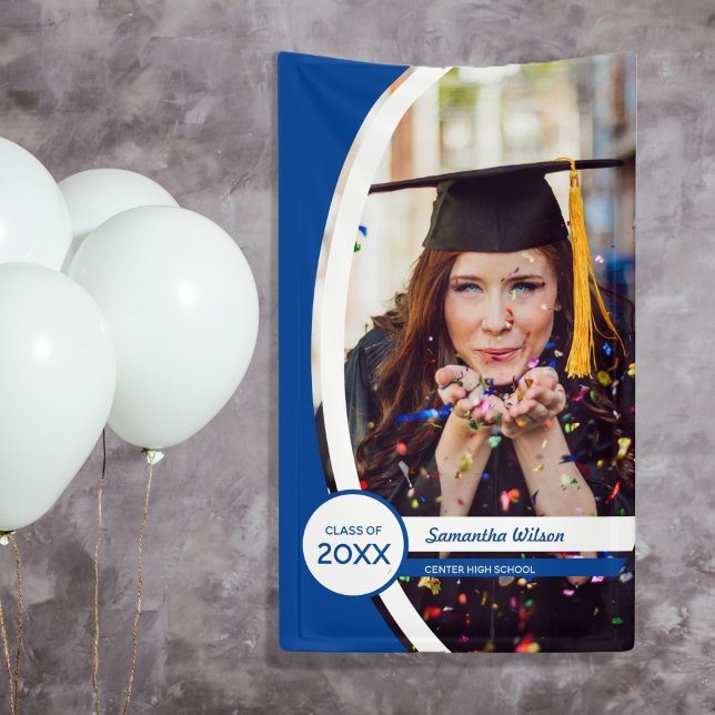 Blue Curved Frame Photo Graduation Banner (Creator Uploaded)