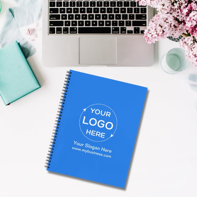 Blue Custom Business Logo  Notebook (Custom Business Logo Blue Notebook)
