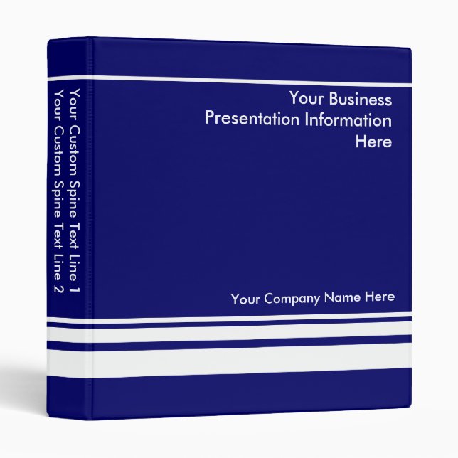 Blue Custom Business Presentation Binder (Front/Spine)