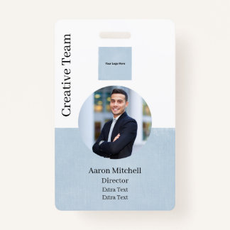 Blue Custom Company Modern Employé ID Badge