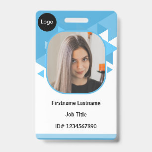 blue Custom Employee, Personalized your own id Badge