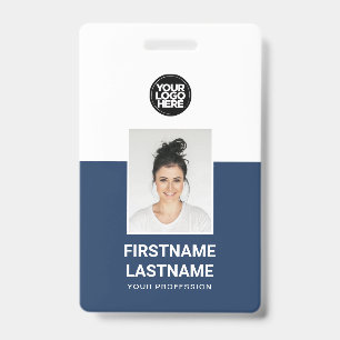 Blue   Custom Employee Photo, Logo, Name Badge