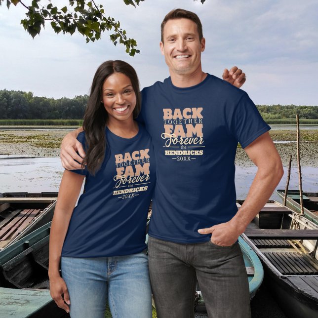 Blue custom Family Reunion with quote T-Shirt (Family Reunion T-Shirt Favor)