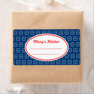 Blue Custom Kitchen Labels