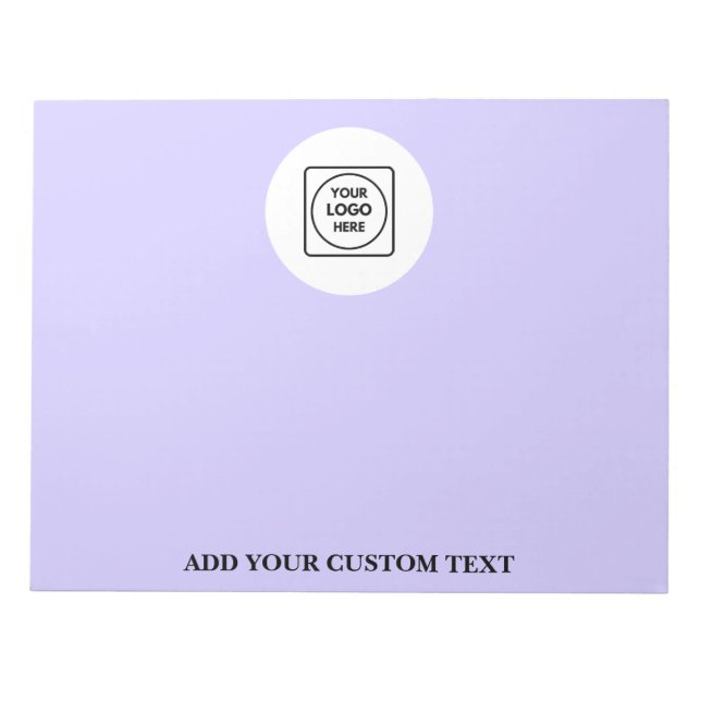 Blue Custom Logo Text Business Branding Notepad (Front)