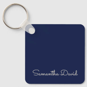 Blue custom name personalized keychain