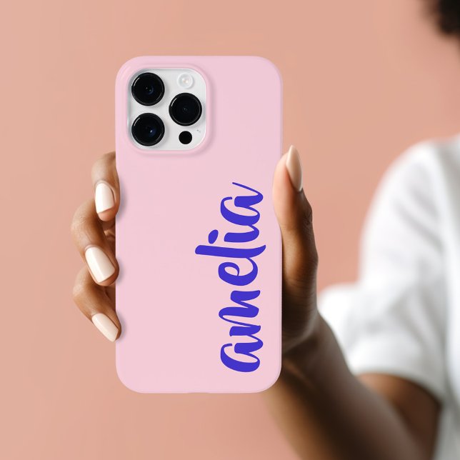 Blue custom name script pink Case-Mate iPhone case (Blue custom name script pink Case-Mate iPhone case)