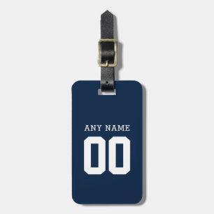 Blue Custom Name & Team Number Football Jersey Luggage Tag