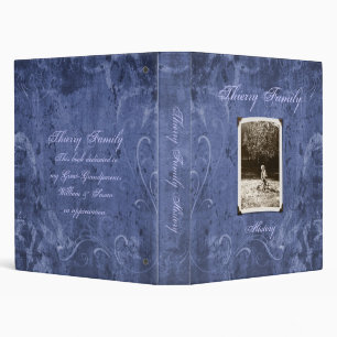 Blue Custom Photo Family History (1") Binder