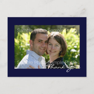 Blue Custom Photo Wedding Thank You PostCards