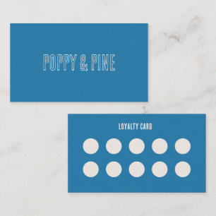 Blue Custom Small Business Cafe Loyalty Punch Card