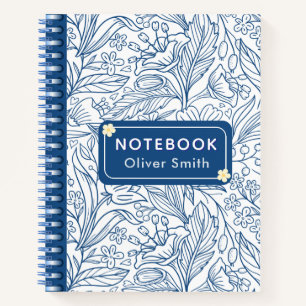 Blue Custom Spiral Notebook with Name