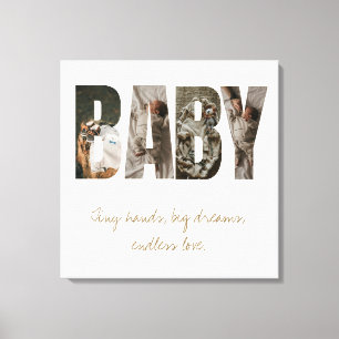 Blue Customizable 'BABY' Photo Templates Gift Canvas Print